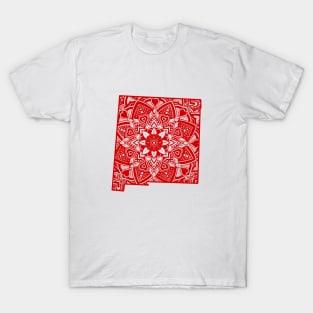 Red New Mexico State Gift Mandala Yoga NM Art T-Shirt